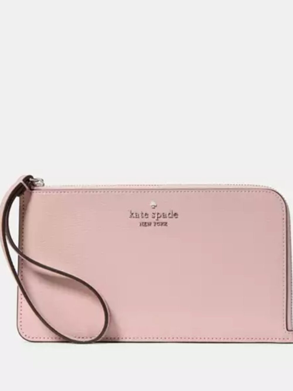 Kate Spade New York Everyday Pink Soft Leather Lucy Medium L-Zip Wristlet Wallet